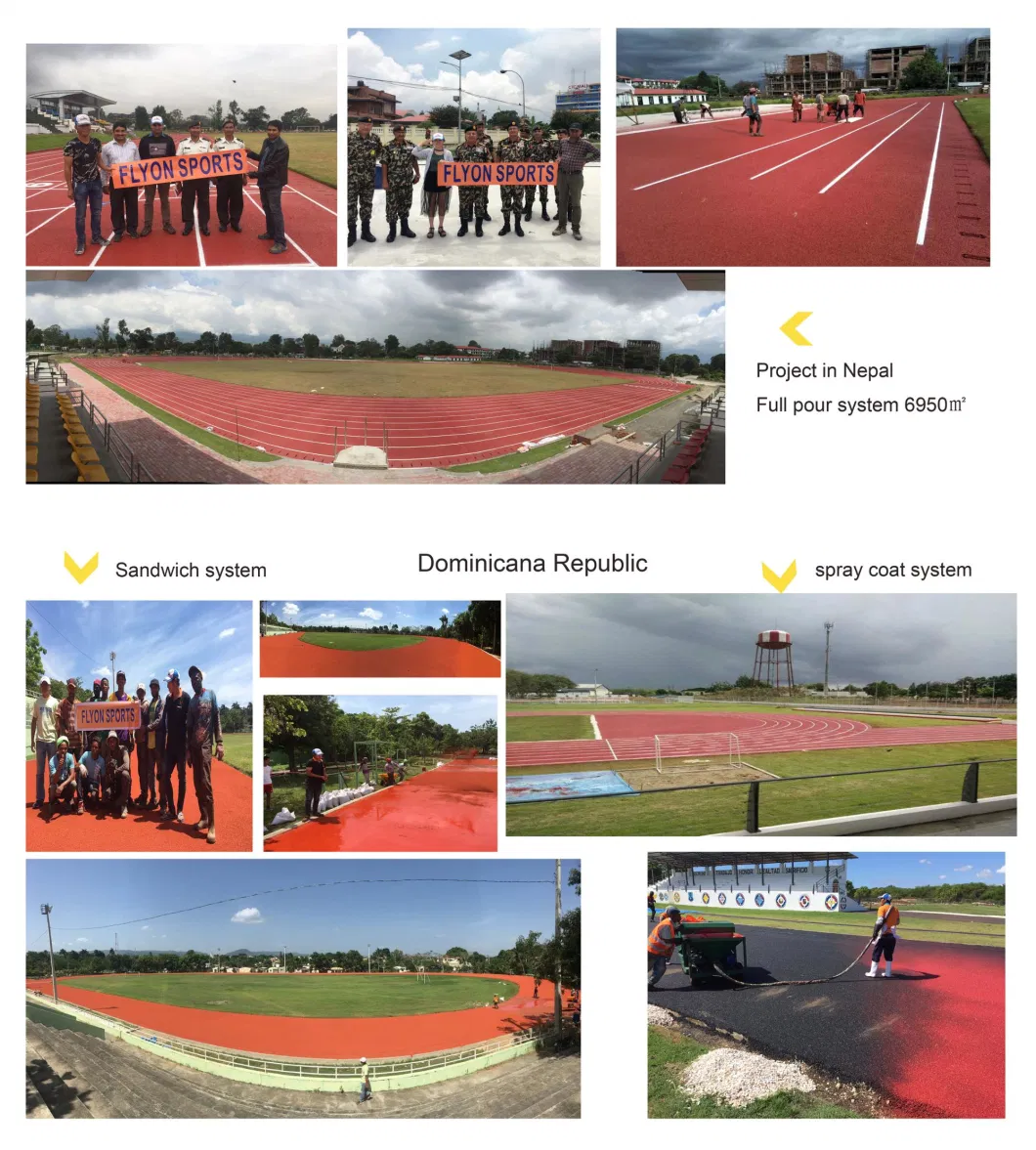 Prefabricated Running Track Rubber Running Track Mat Roller Running Track