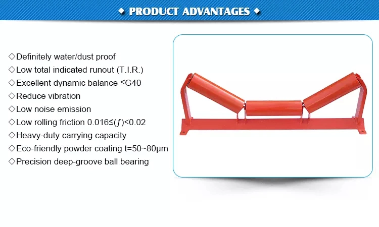 Konweyour DIN Standard Belt Conveyor Carrying Roller for Quarry